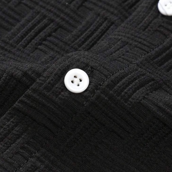 Black Manfinity Homme Men Solid Shirt & Short Set - Picture 4 of 6